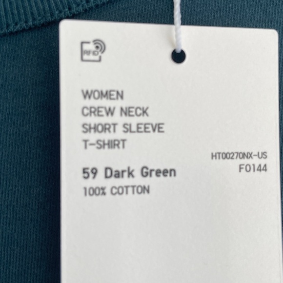 Uniqlo U by Christophe Lemaire Dark Green Teal Crew Neck T-Shirt 100% Cotton BN - Picture 6 of 8